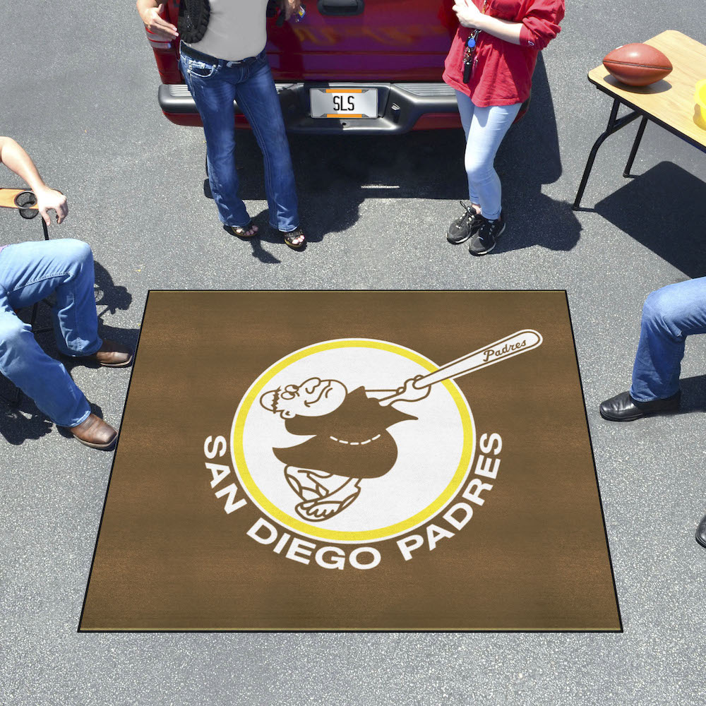 San Diego Padres MLBCC Vintage TAILGATER 60 x 72 Rug Throwback Logo