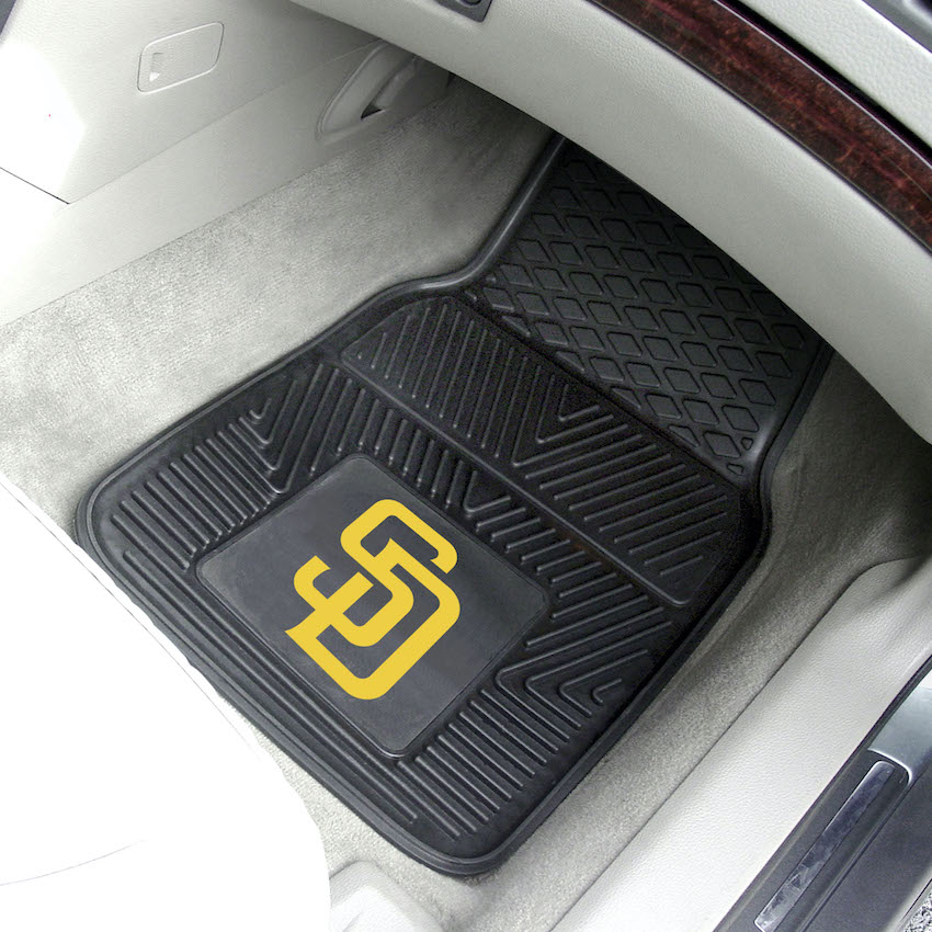 San Diego Padres Car Floor Mats 18 x 27 Heavy Duty Vinyl Pair