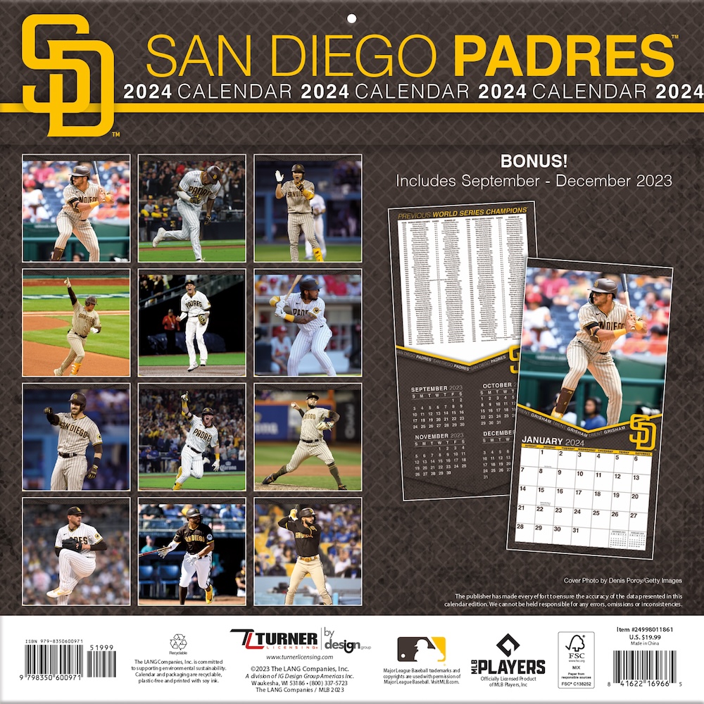 San Diego Padres 2023 MLB Team Wall Calendar Buy At KHC Sports