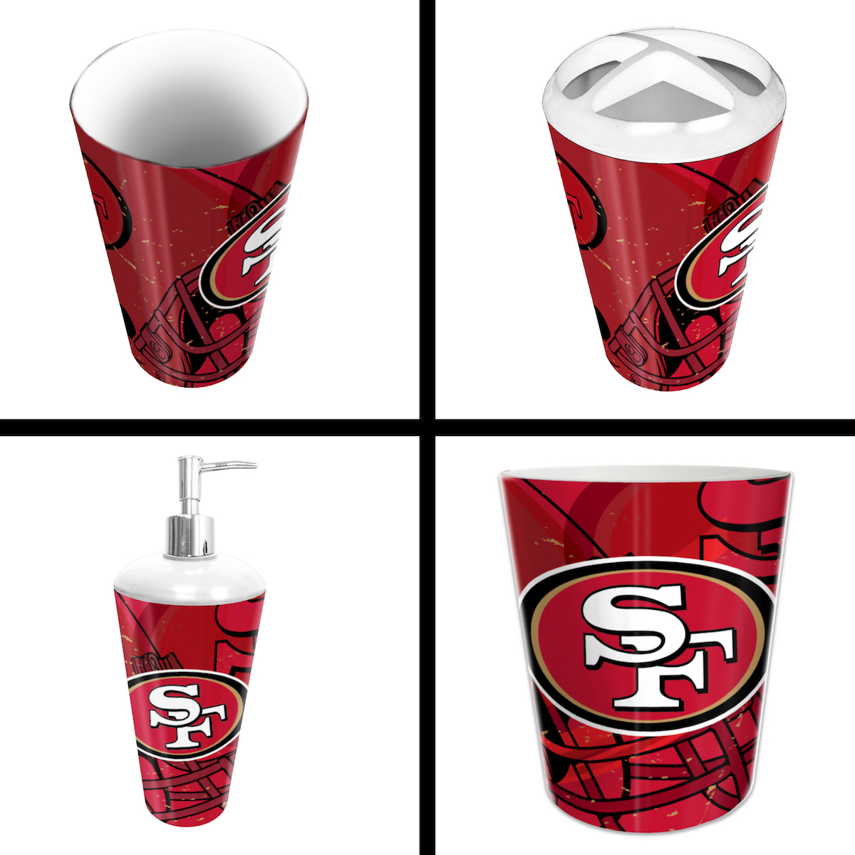 San Francisco 49ers 4 Piece Bathroom Accessory Set