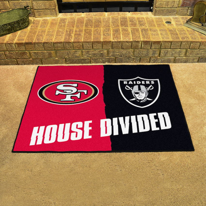 NFL House Divided Rivalry Rug San Francisco 49ers - Las Vegas Raiders