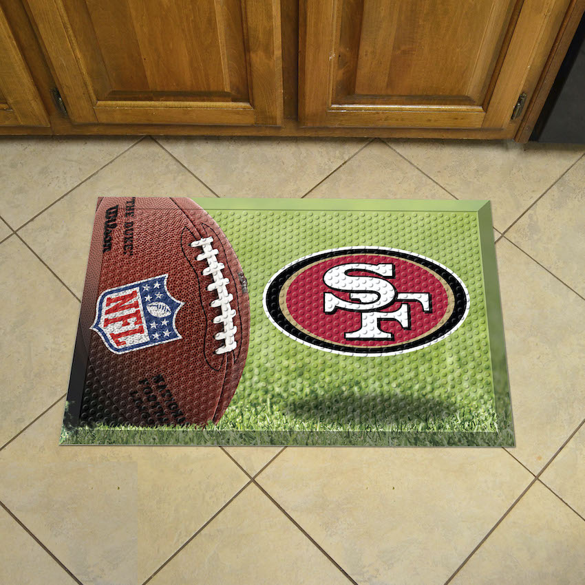 San Francisco 49ers Ball Style SCRAPER Door Mat