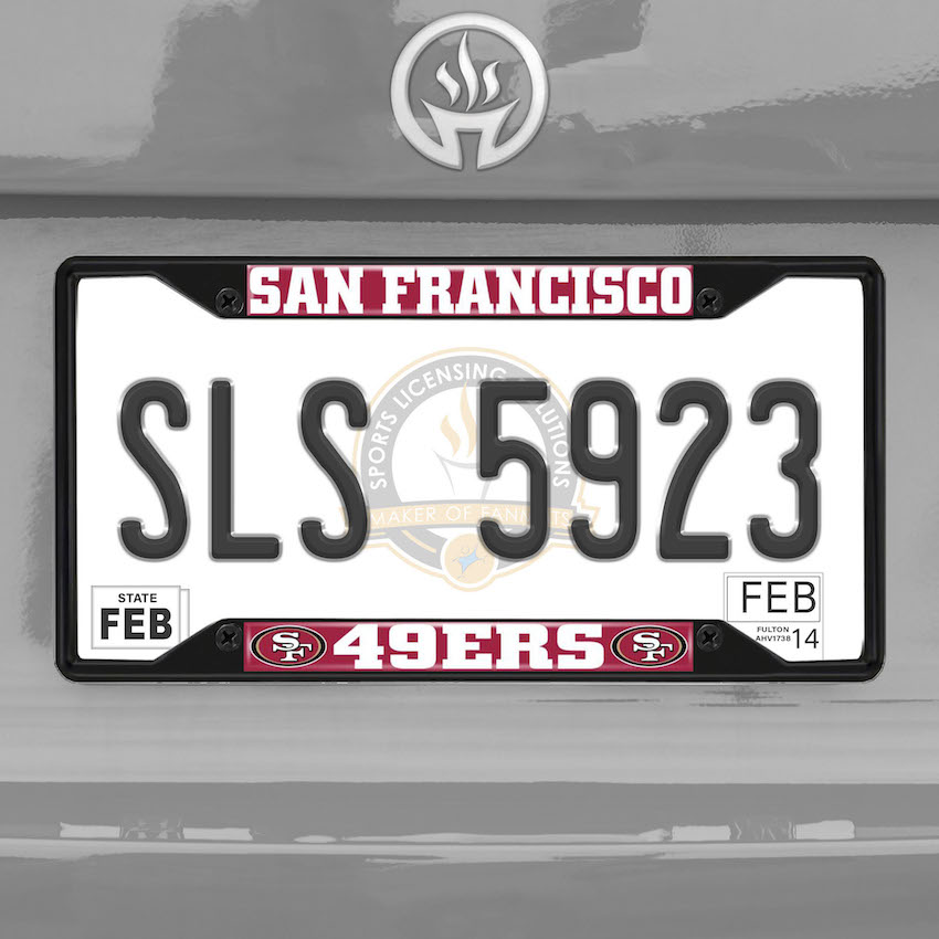 San Francisco 49ers Black License Plate Frame