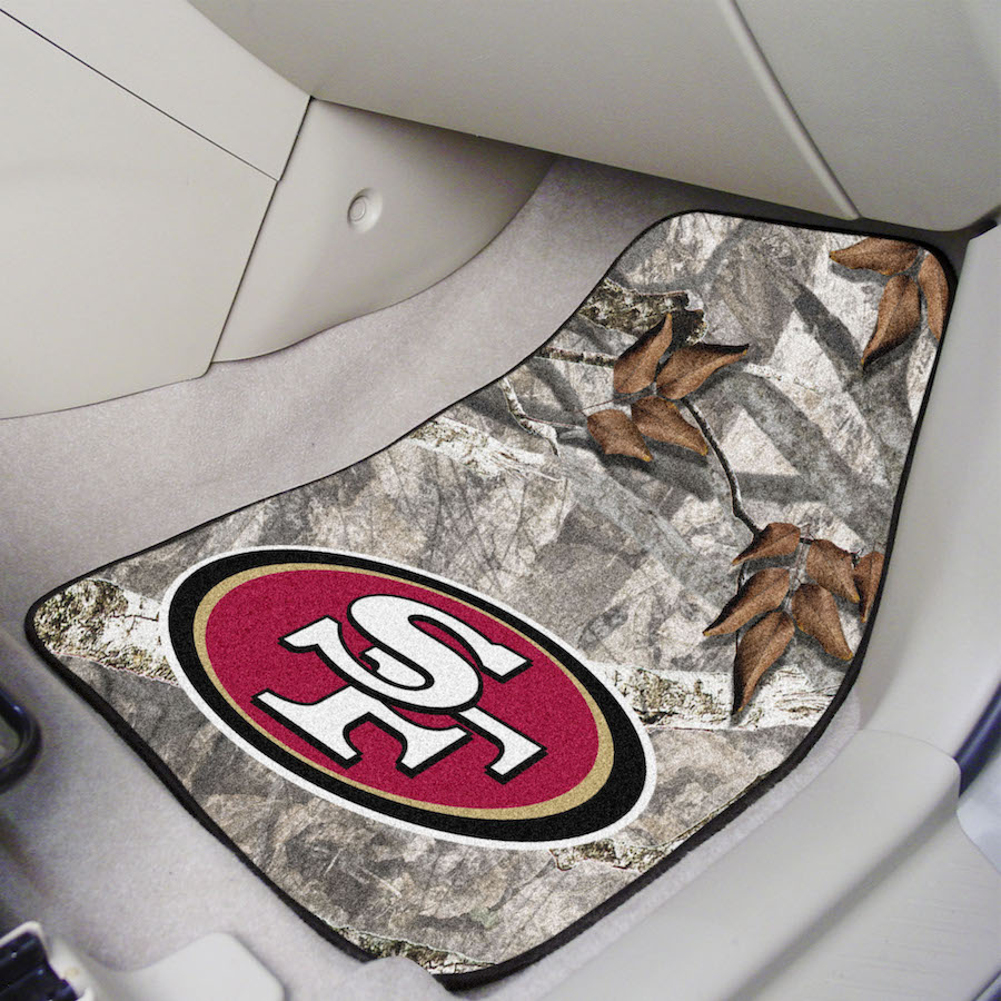 San Francisco 49ers Carpeted Camouflage Car Floor Mats 18 x 27 inch