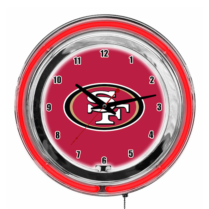 San Francisco 49ers Chrome NEON Clock 14 inch