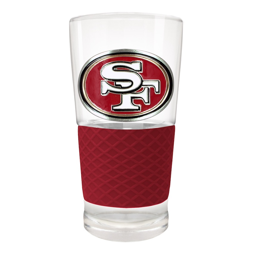 San Francisco 49ers 22 oz Pilsner Glass with Silicone Grip