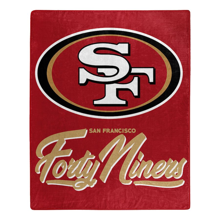 San Francisco 49ers Plush Fleece Raschel Blanket 50 x 60