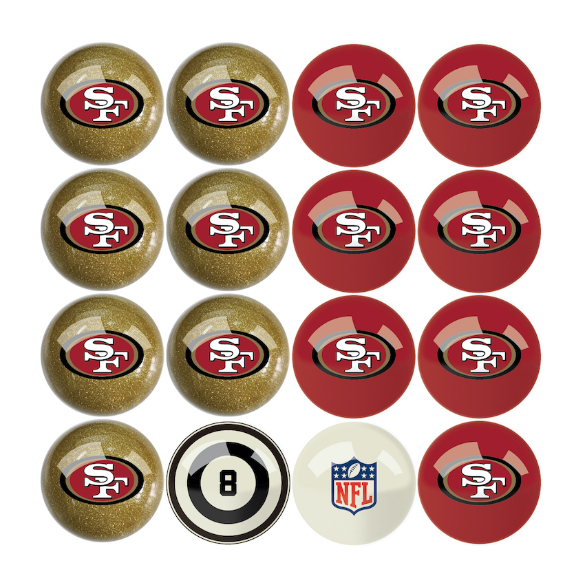 San Francisco 49ers Billiard Ball Set with Numbers