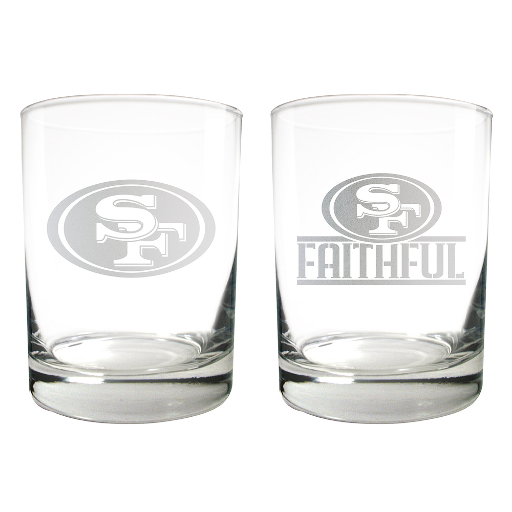 San Francisco 49ers 2pc Rocks Glass Set