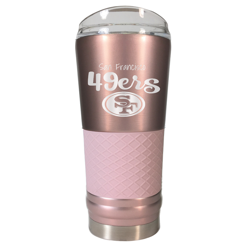 San Francisco 49ers 24 oz Rose Gold Draft Travel Tumbler