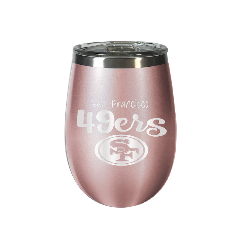 San Francisco 49ers 10 oz Rose Gold Wine Tumbler