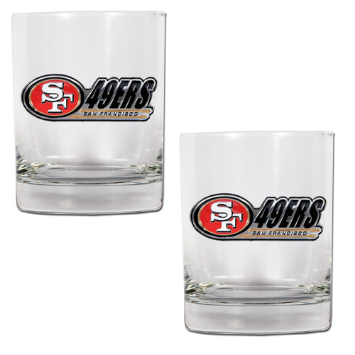 San Francisco 49ers NFL Logo 2pc Rocks Glass Set