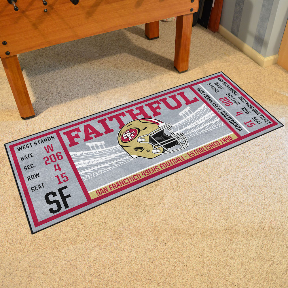 San Francisco 49ers 30 x 72 Game Ticket Carpet Runner