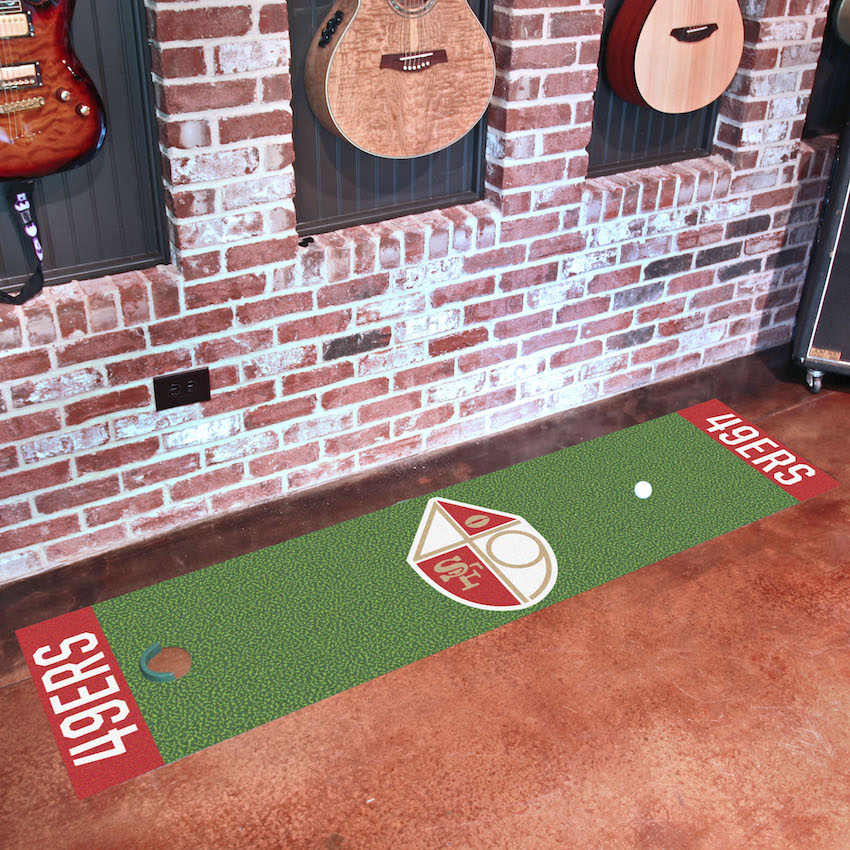 San Francisco 49ers Vintage 18 x 72 in Putting Green Mat with Throwback Logo