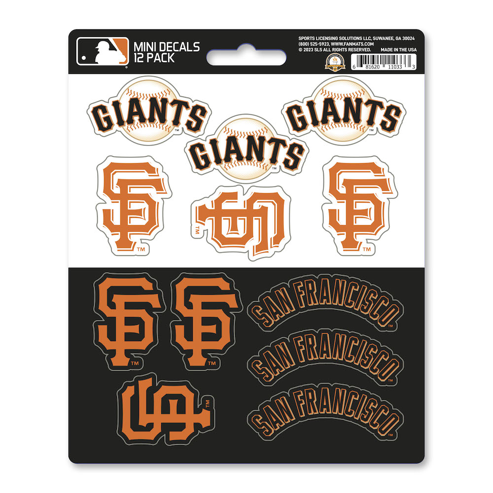 San Francisco Giants Team Logo Mini Decal 12 Pack