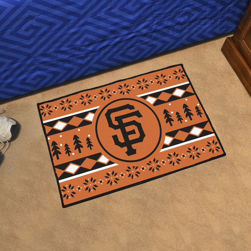 San Francisco Giants ALT LOGO Holiday Sweater Themed 20 x 30 STARTER Floor Mat