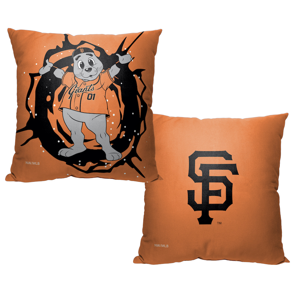 San Francisco Giants MASCOT Decorative Throw Pillow 18 x 18 inch