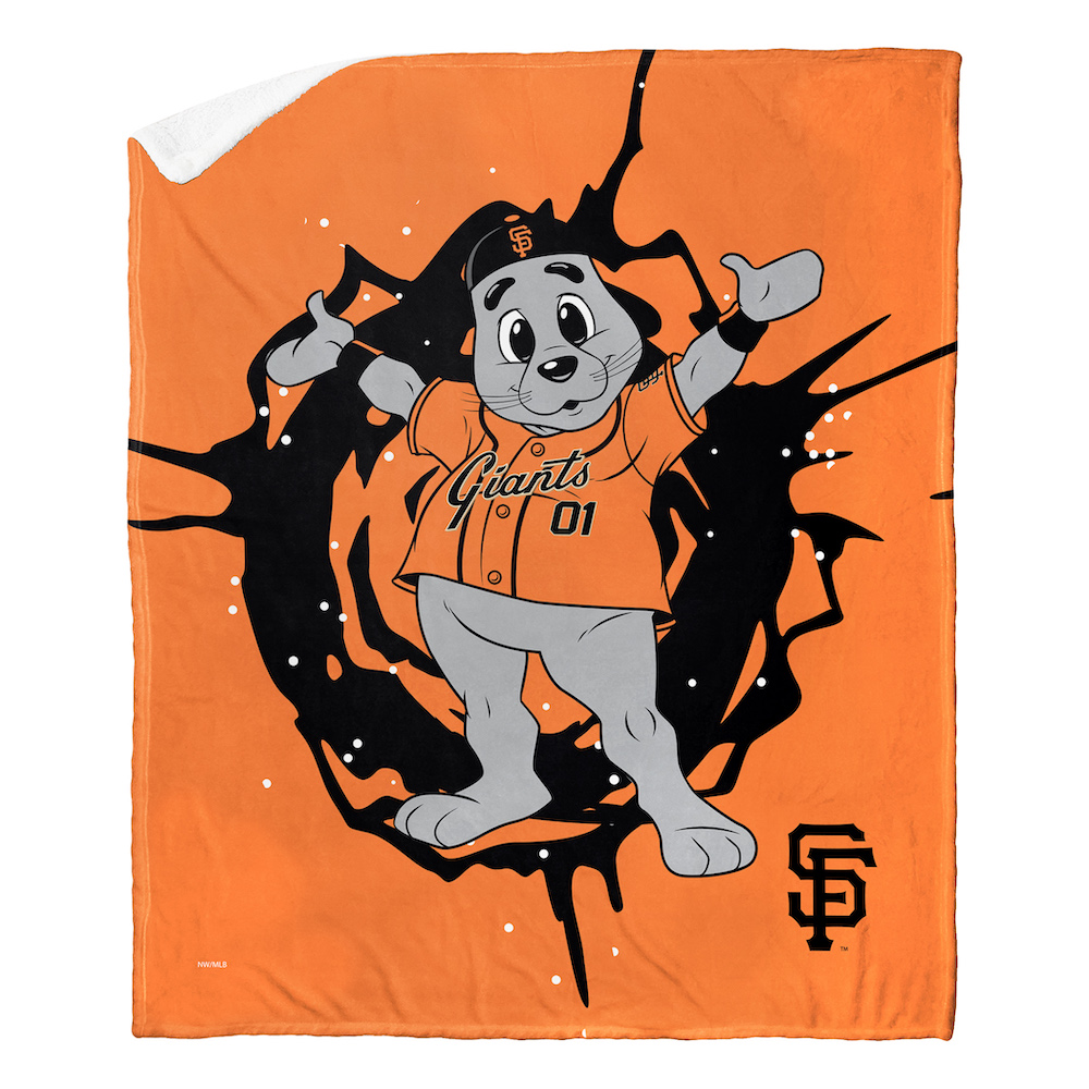 San Francisco Giants MASCOT Silk Sherpa Throw Blanket