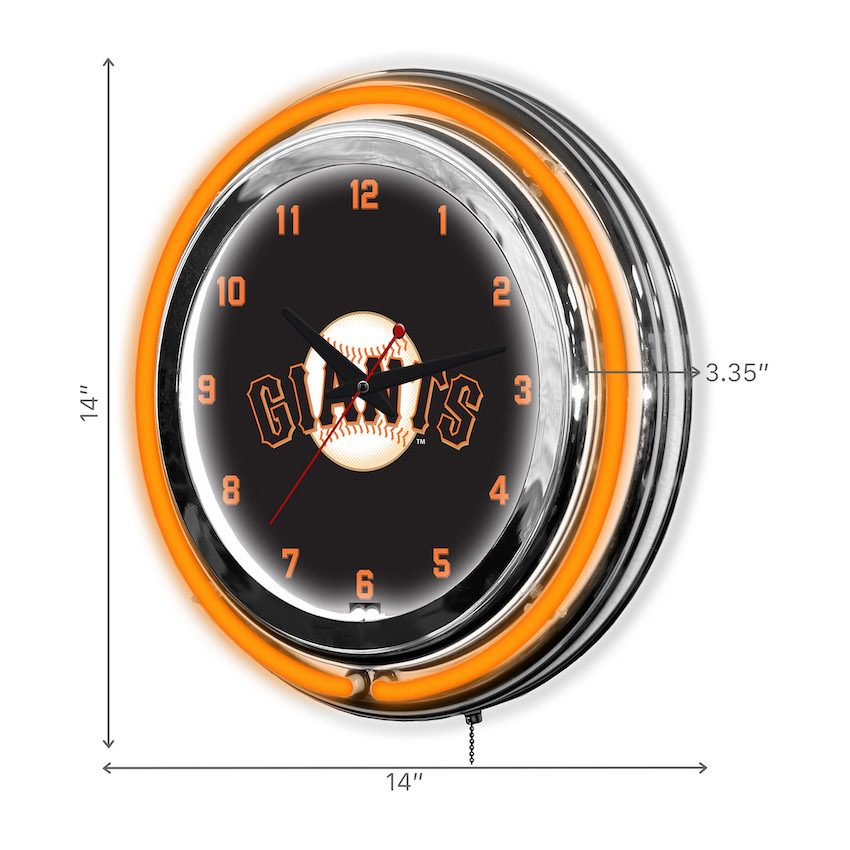 San Francisco Giants Chrome NEON Clock 14 inch