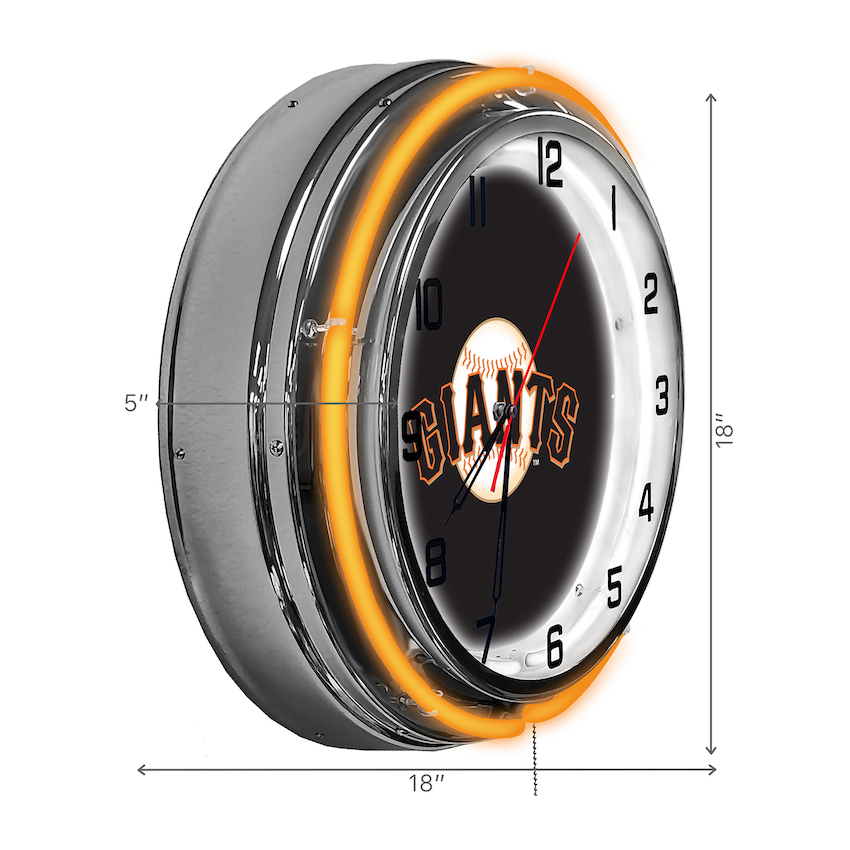 San Francisco Giants Chrome NEON Clock 18 inch