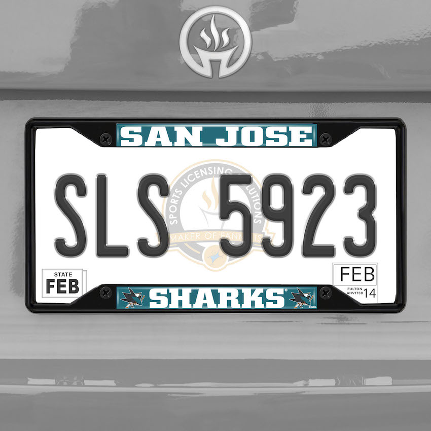 San Jose Sharks Black License Plate Frame