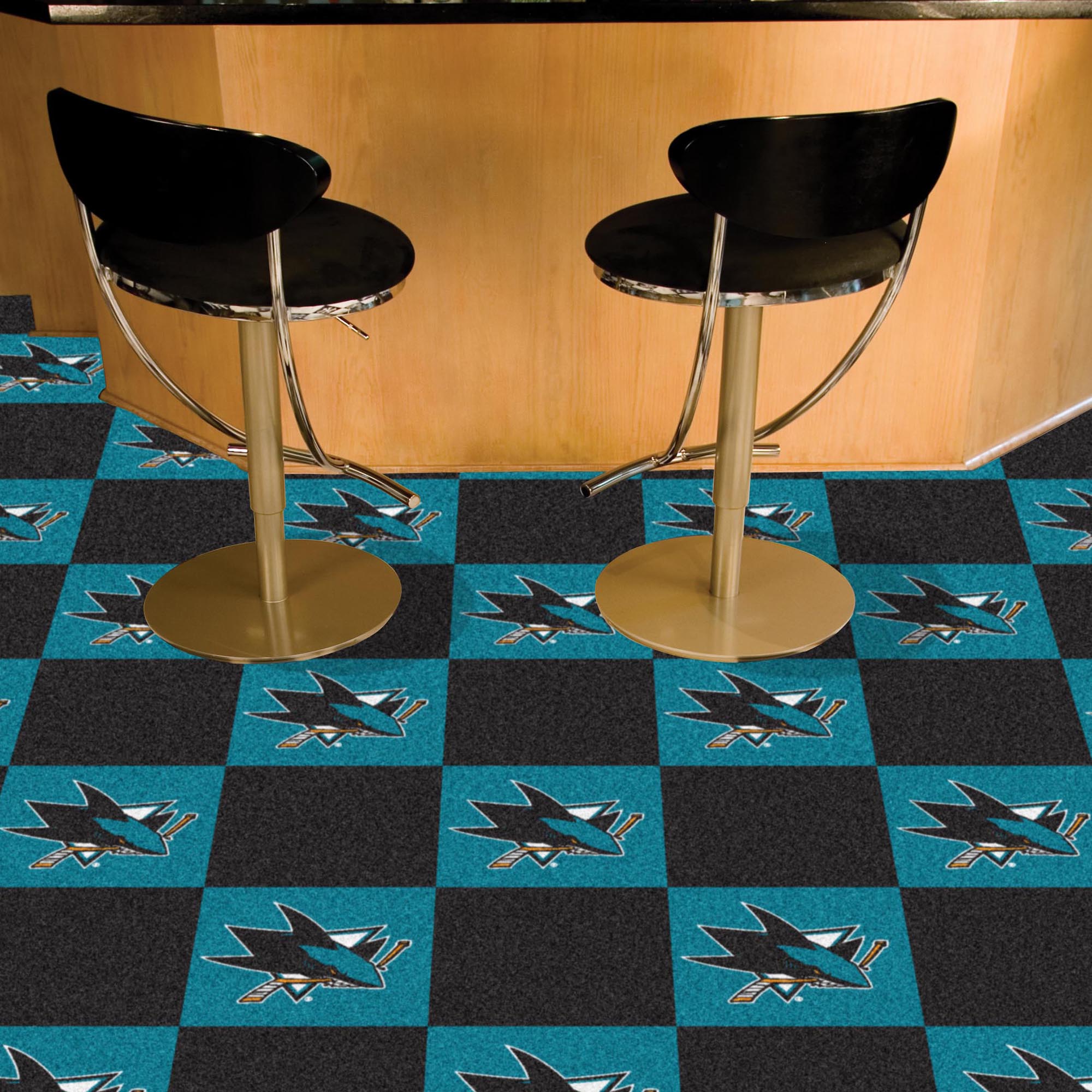 San Jose Sharks Carpet Tiles 18x18 in.