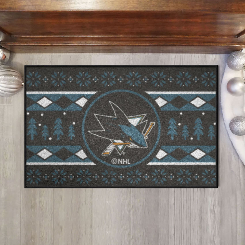 San Jose Sharks HOLIDAY SWEATER 20 x 30 STARTER Floor Mat