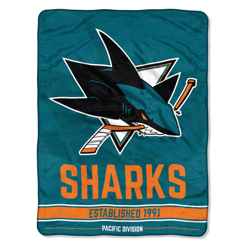 San Jose Sharks Micro Raschel 50 x 60 Team Blanket