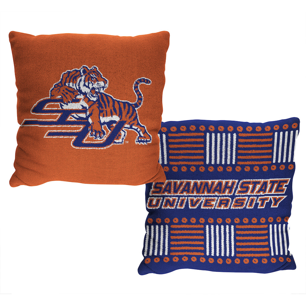 Savannah State Tigers HOMAGE Double Sided INVERT Woven Pillow