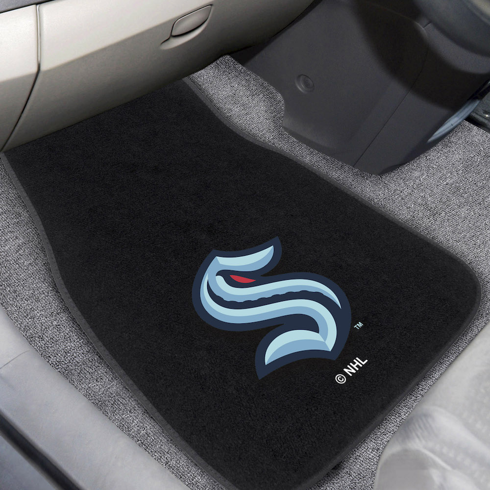 Seattle Kraken Car Floor Mats 17 x 26 Embroidered Pair