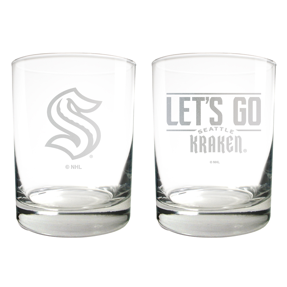 Seattle Kraken 2pc Rocks Glass Set