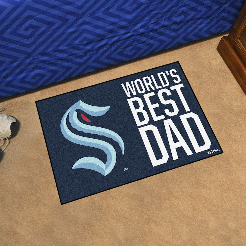 Seattle Kraken 20 x 30 WORLDS BEST DAD Floor Mat