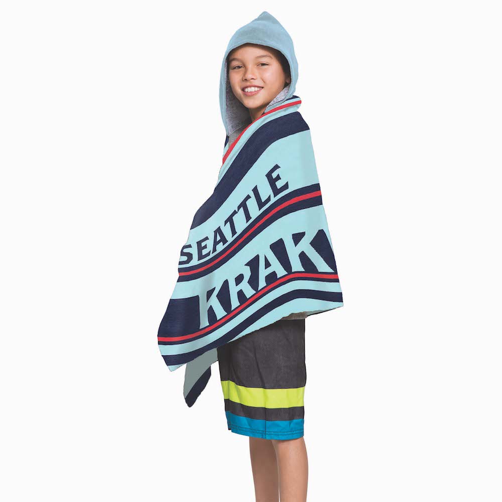 Seattle Kraken Youth Hooded Beach Towel