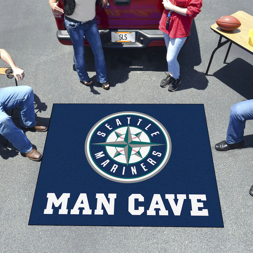 Seattle Mariners ALT LOGO MAN CAVE TAILGATER 60 x 72 Rug