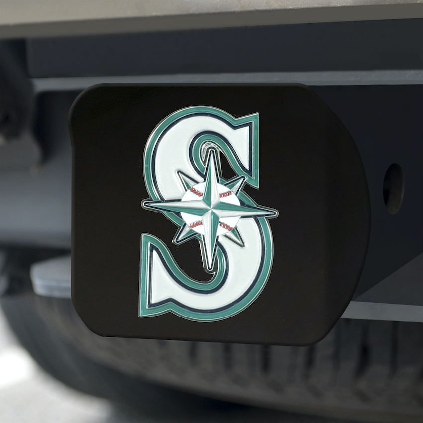 Seattle Mariners Black and Color Trailer Hitch Cover
