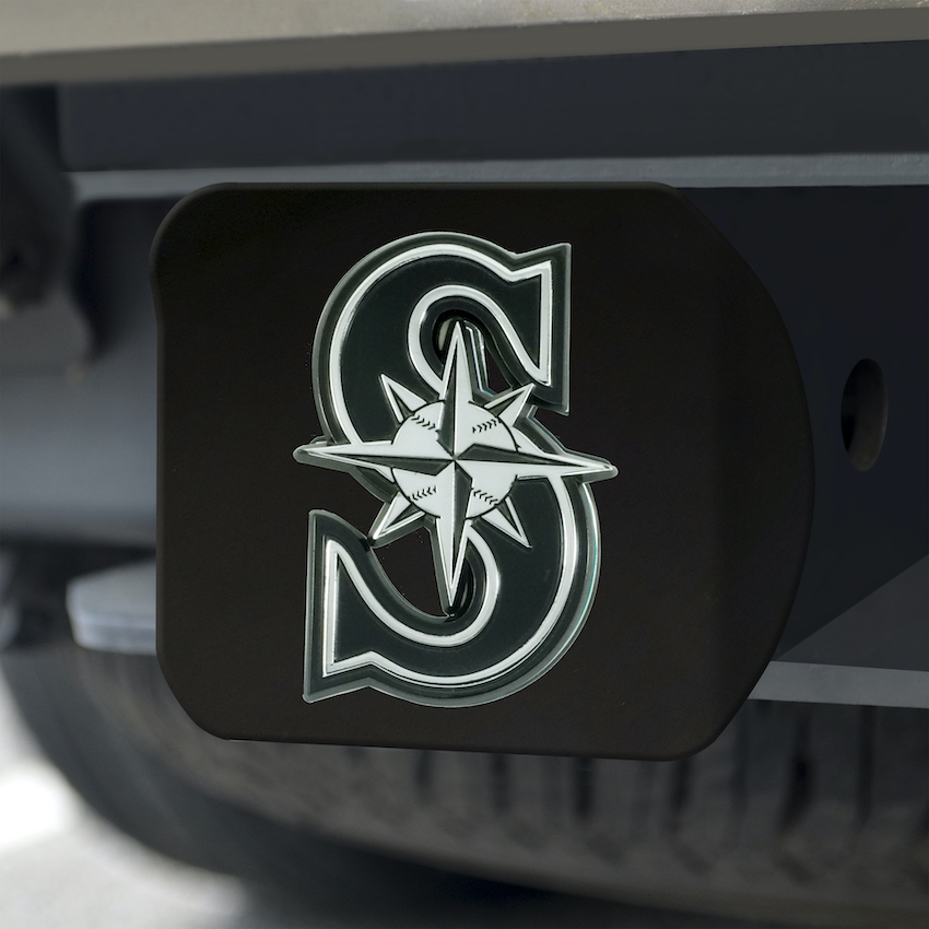 Seattle Mariners BLACK Trailer Hitch Cover