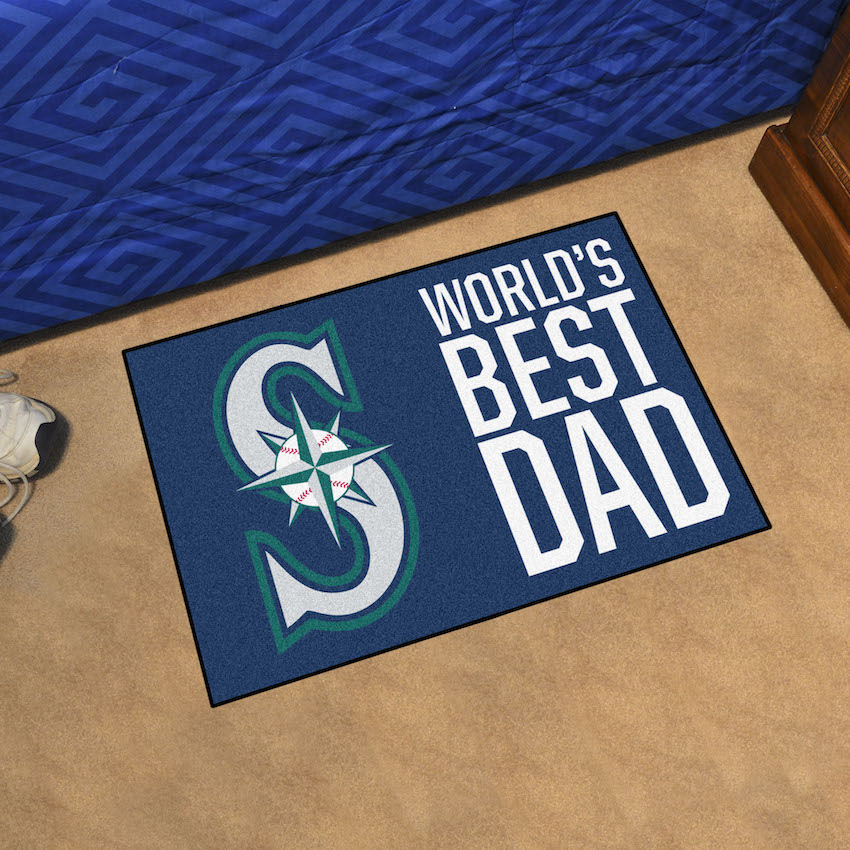 Seattle Mariners 20 x 30 WORLDS BEST DAD Floor Mat