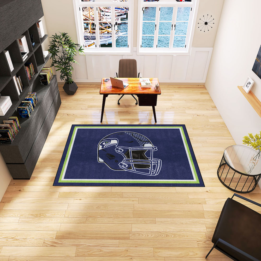 Seattle Seahawks 5x8 Area Rug - Helmet Logo