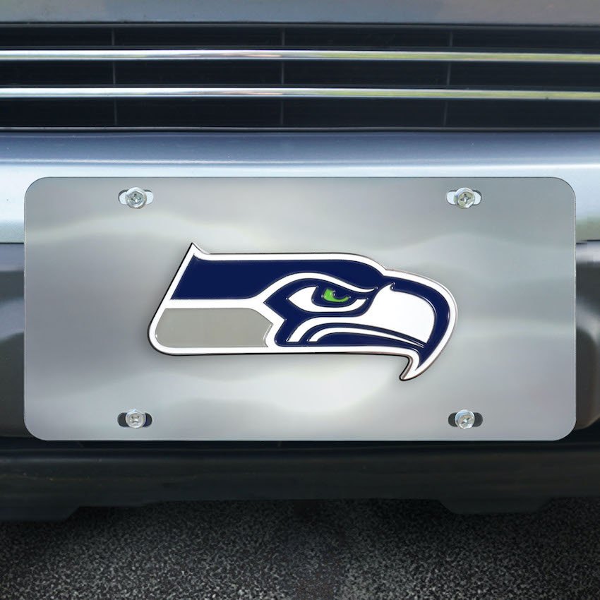 Seattle Seahawks Stainless Steel Die-cast License Plate