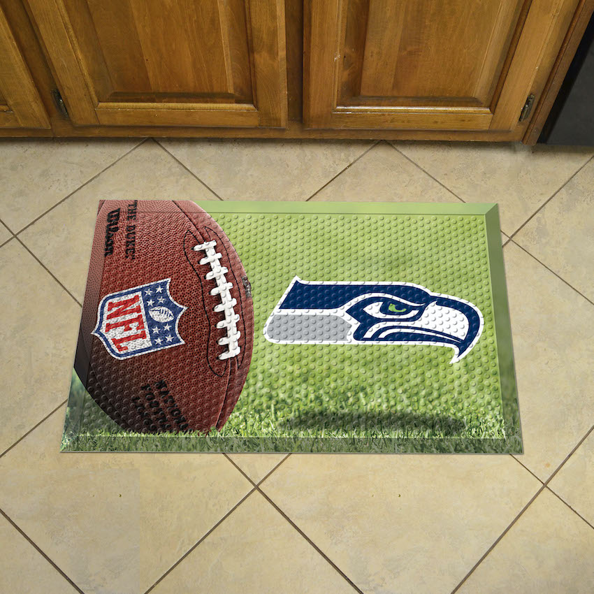 Seattle Seahawks Ball Style SCRAPER Door Mat