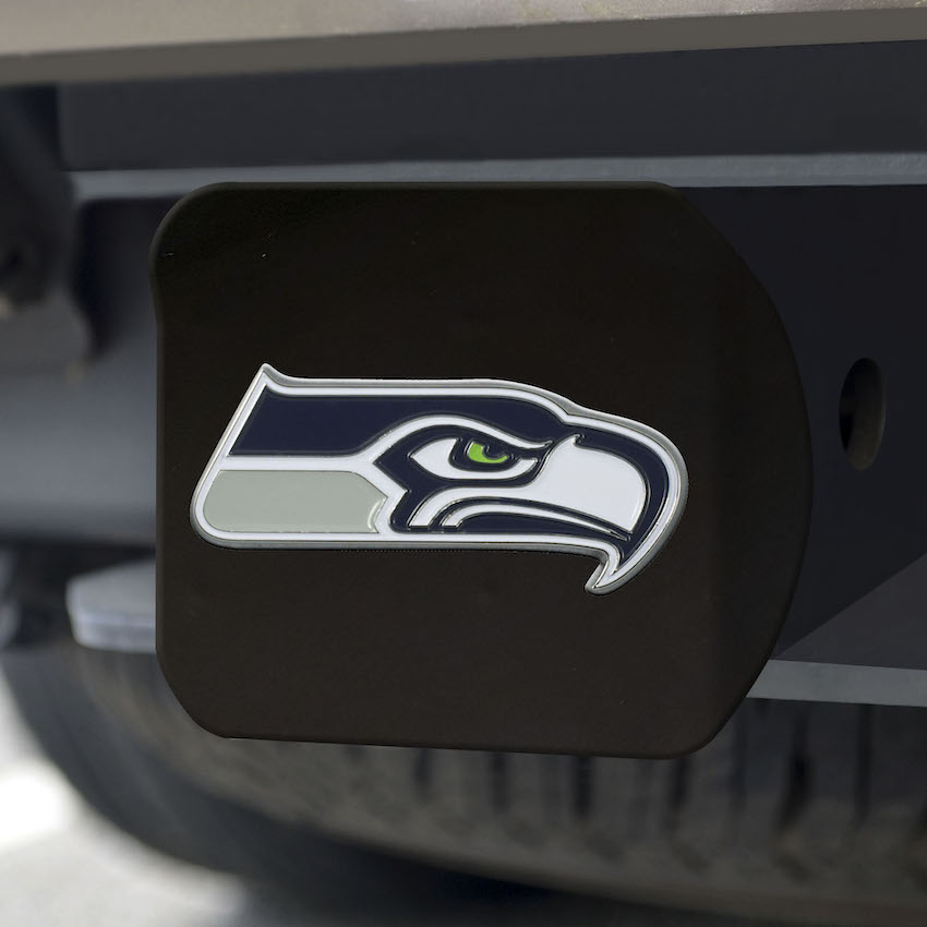 Seattle Seahawks Black and Color Trailer Hitch Cover