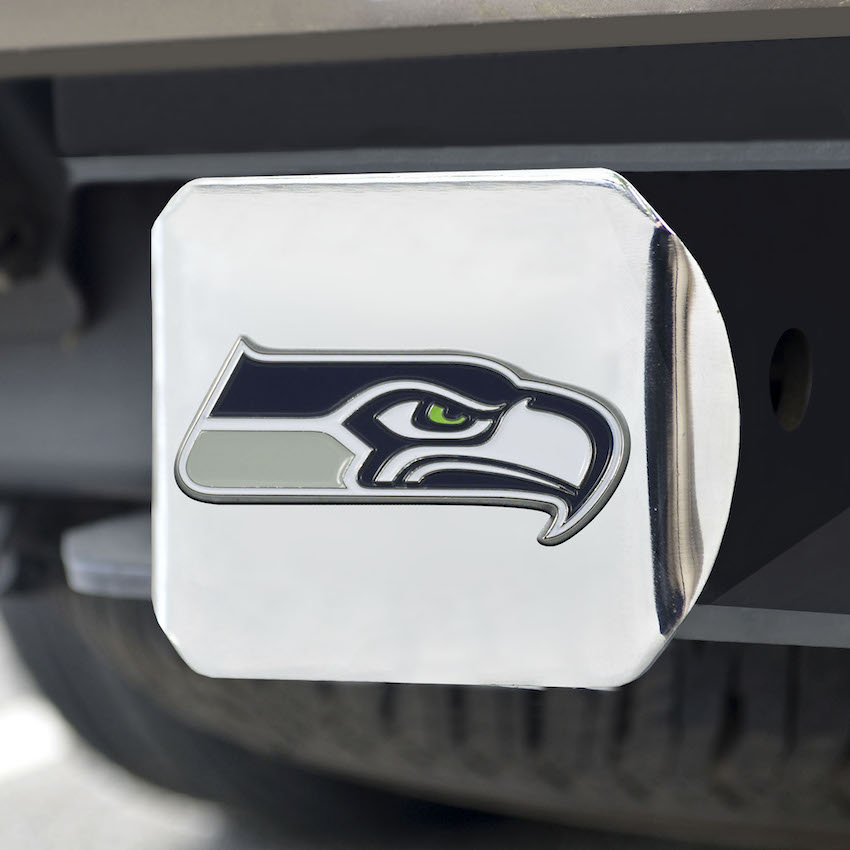 Seattle Seahawks Color Chrome Trailer Hitch Cover