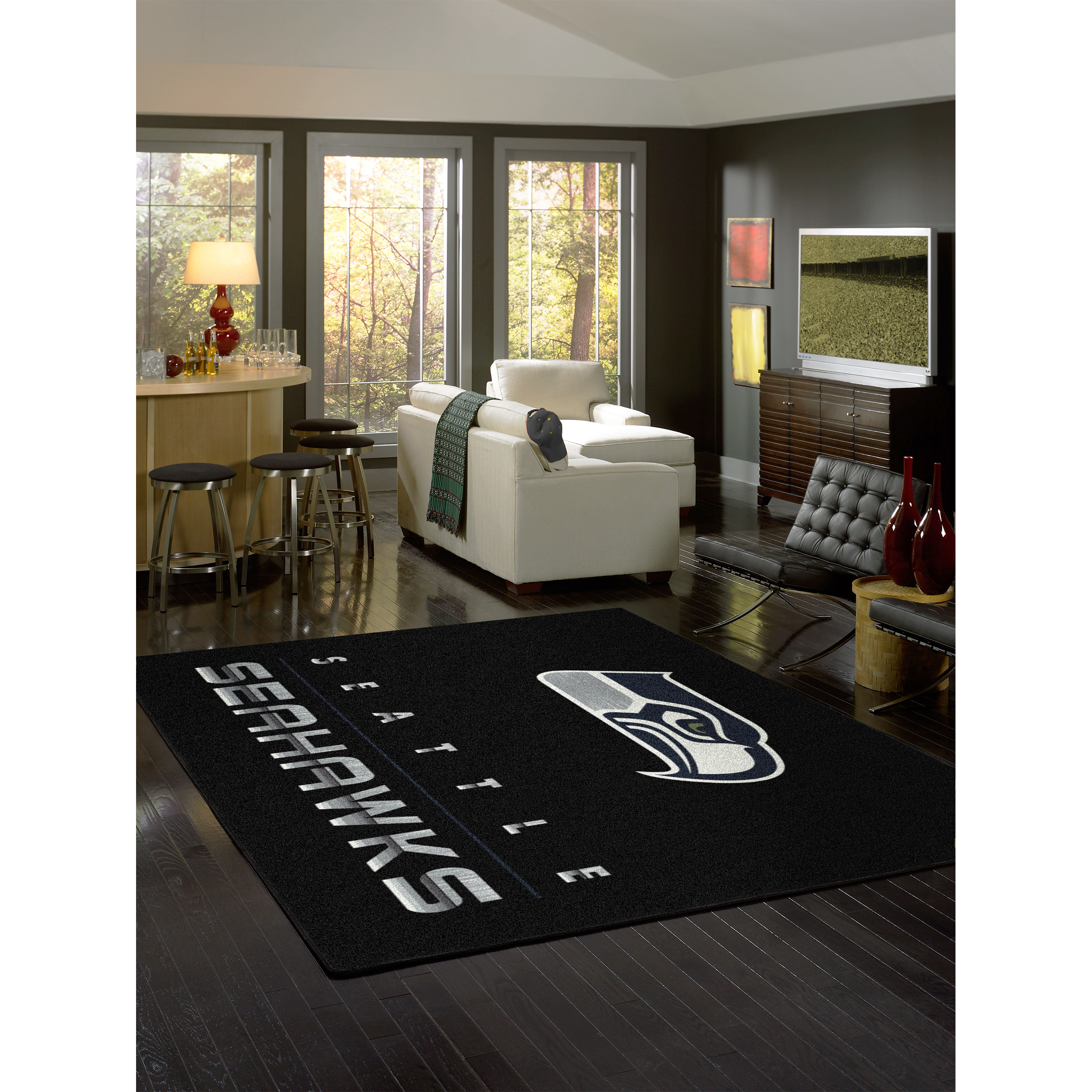 Seattle Seahawks 4 X 6 CHROME Rug