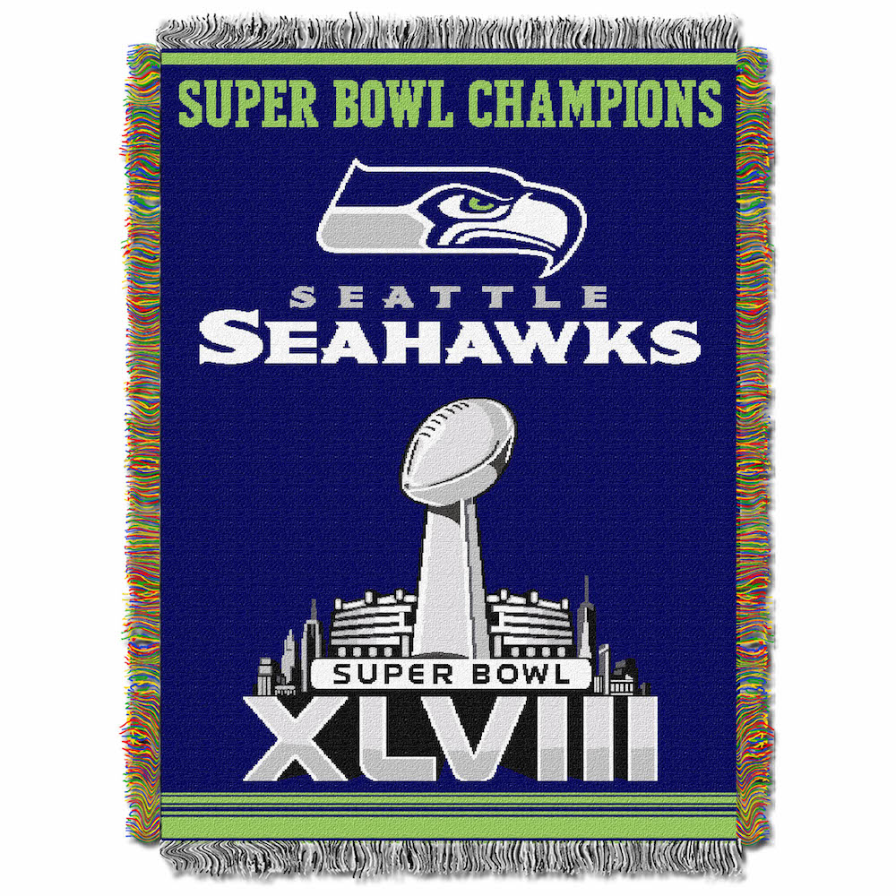 Seattle Seahawks Commemorative Super Bowl Tapestry Throw