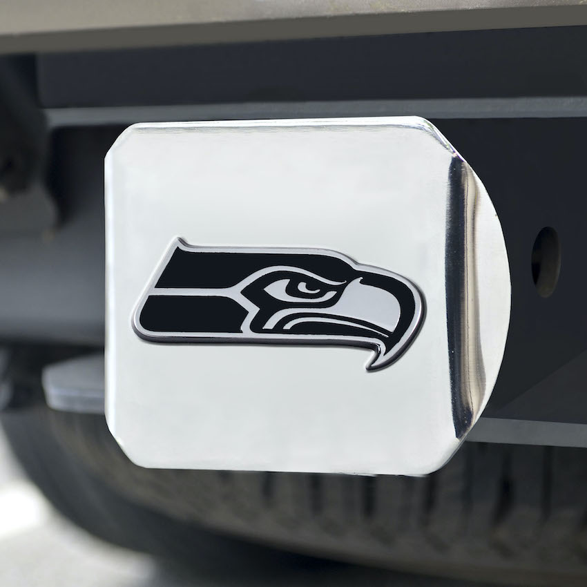 Seattle Seahawks Chrome Trailer Hitch Cover