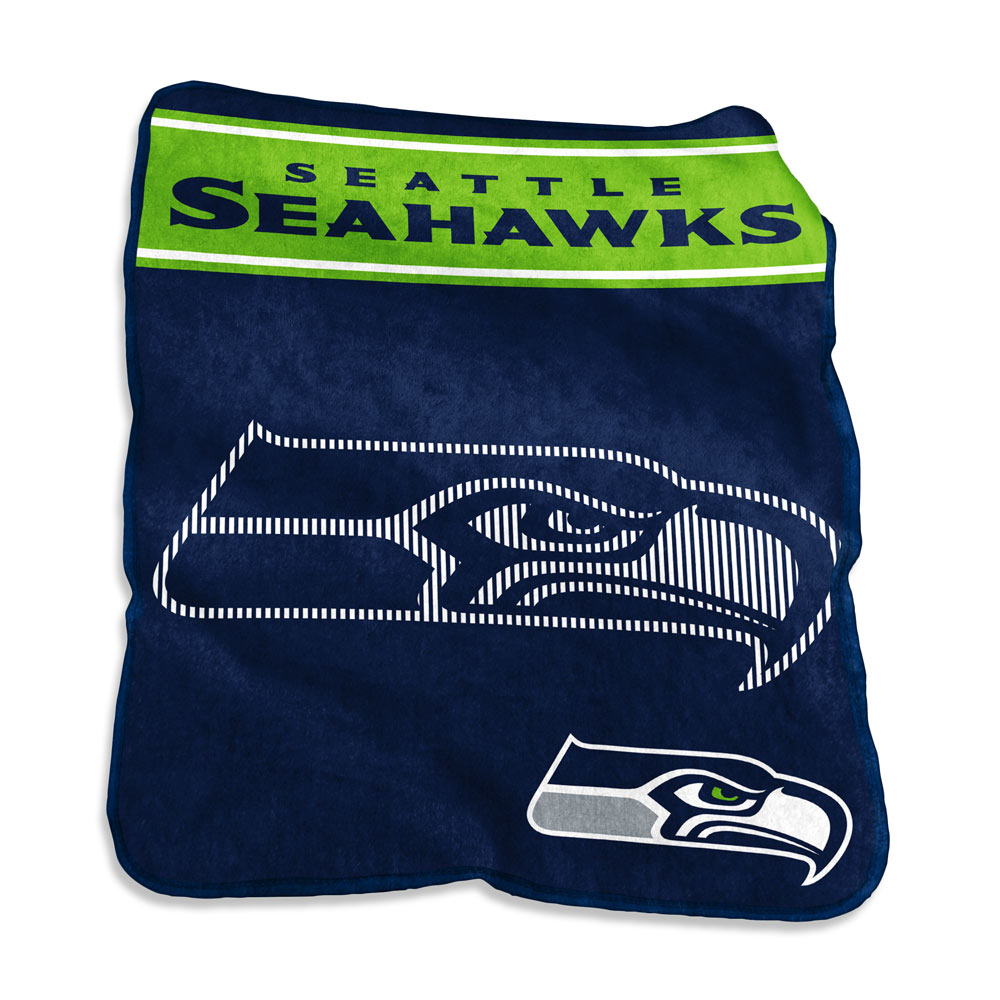 Seattle Seahawks LARGE Logo Raschel Blanket