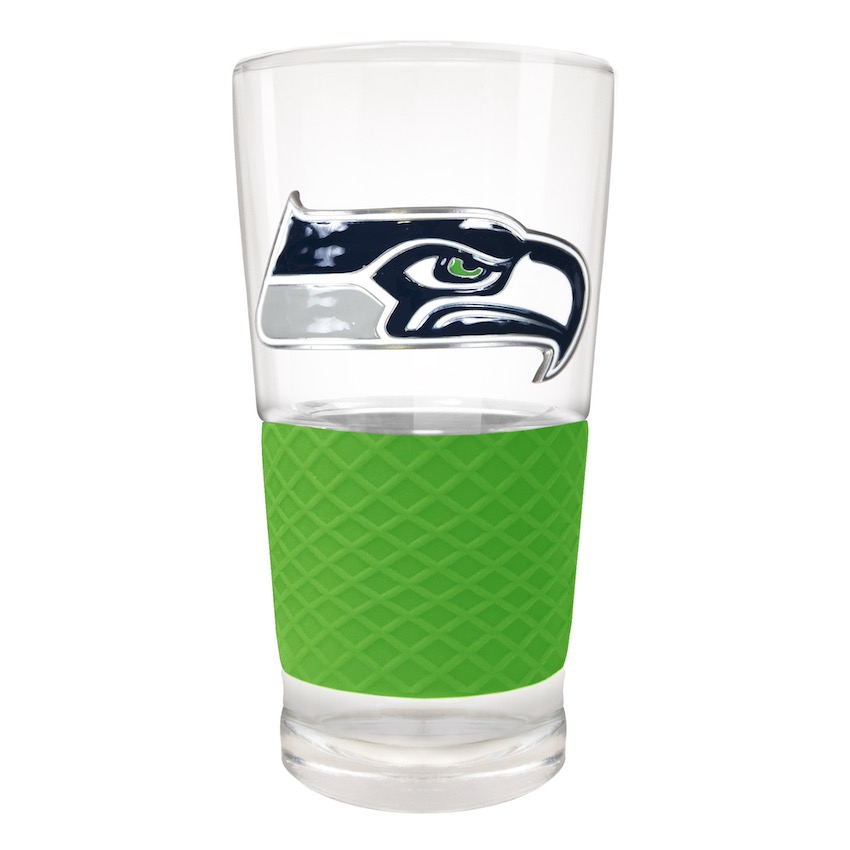 Seattle Seahawks 22 oz Pilsner Glass with Silicone Grip