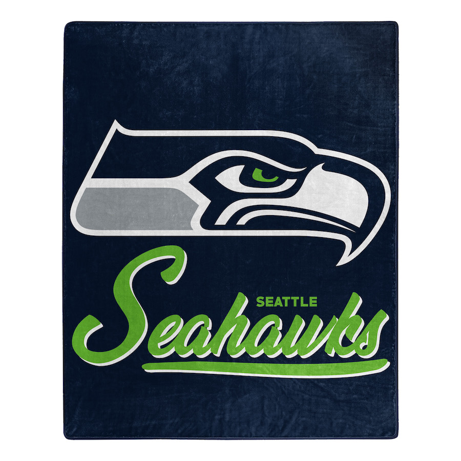 Seattle Seahawks Plush Fleece Raschel Blanket 50 x 60