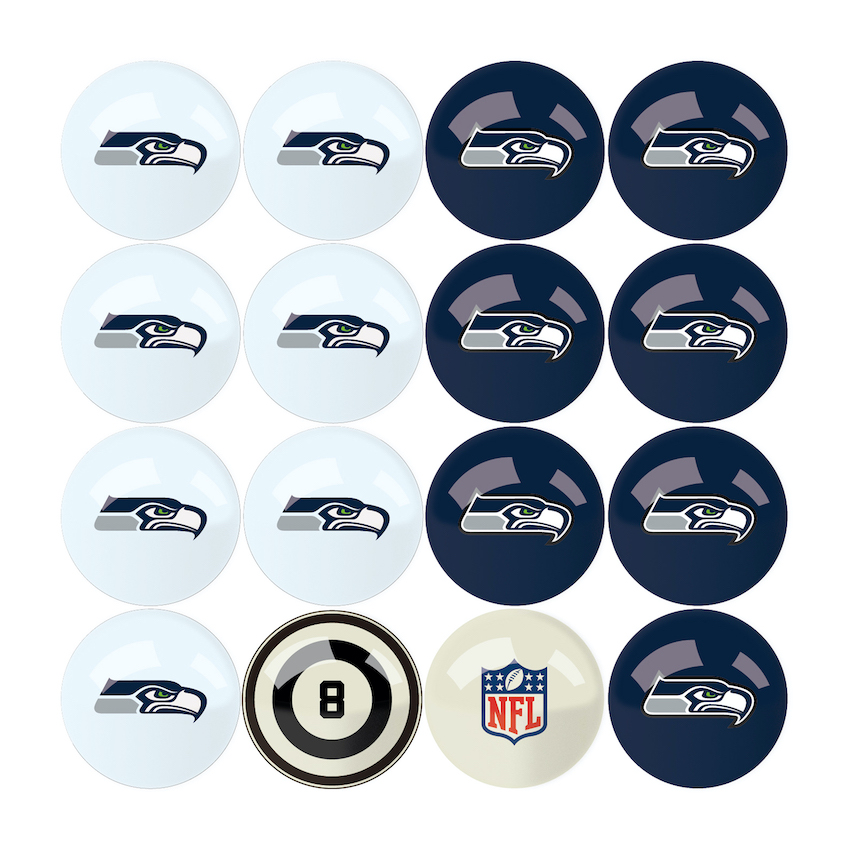 Seattle Seahawks Billiard Ball Set with Numbers