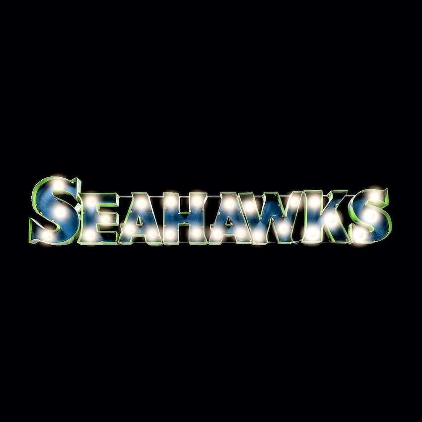 Seattle Seahawks Recycled Metal Light Sign